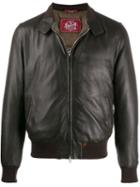Stewart Leather Bomber Jacket - Red