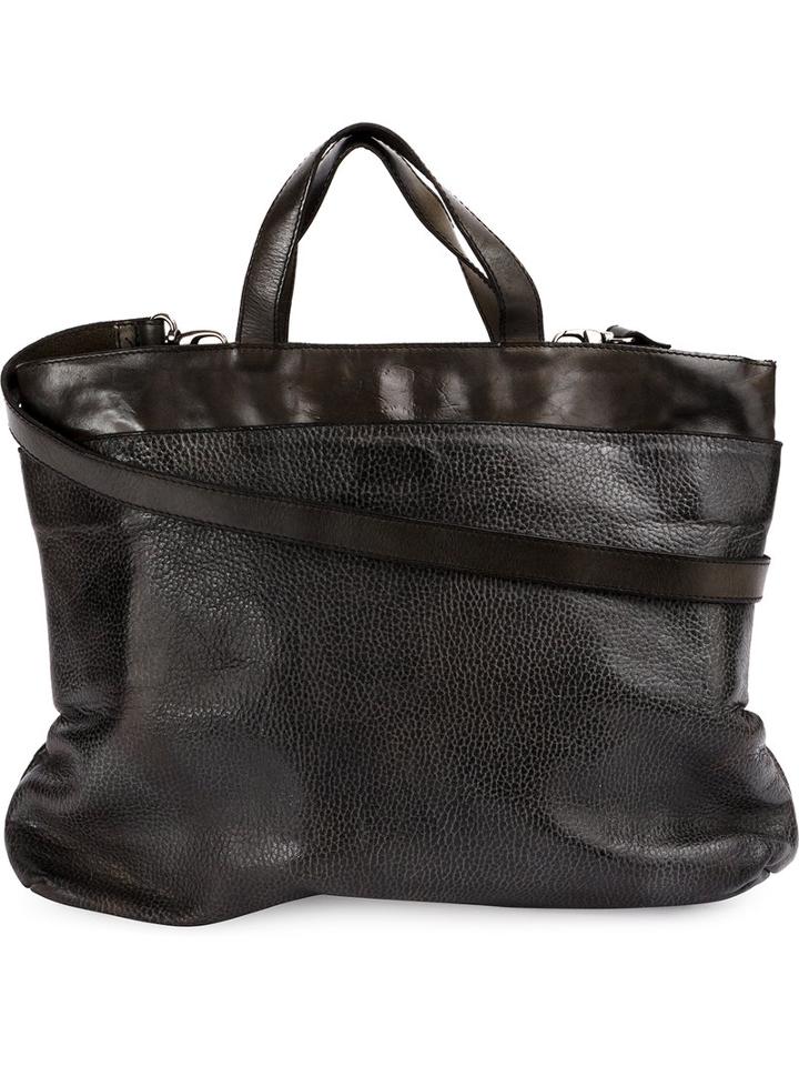 Numero 10 Textured Shoulder Bag, Men's, Black, Leather