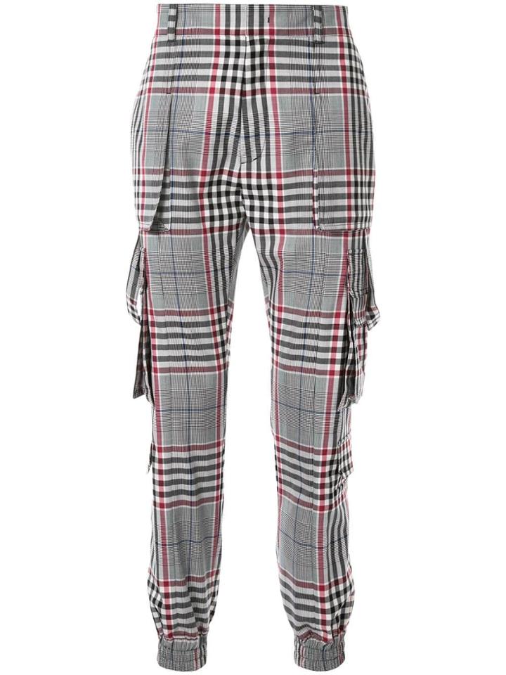 Juun.j Checked Cargo Trousers - Multicolour