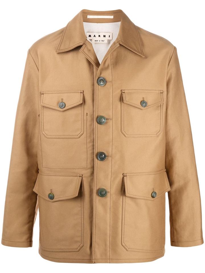 Marni Oversized Denim Jacket - Neutrals