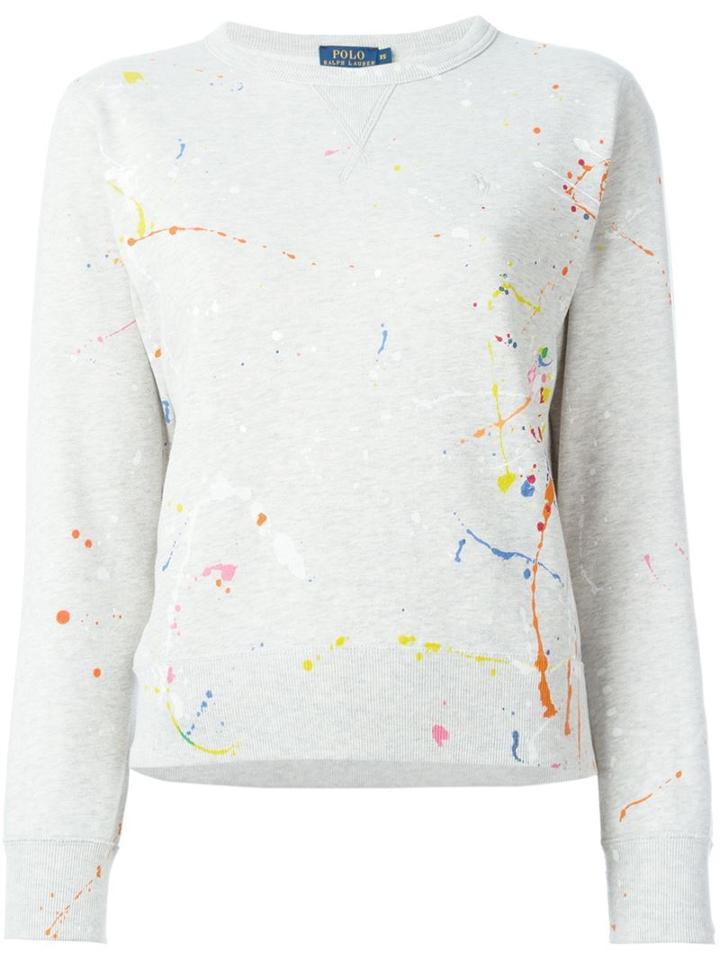 Polo Ralph Lauren Paint Splatter Sweater, Women's, Size: Xs, Nude/neutrals, Cotton/polyester