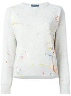 Polo Ralph Lauren Paint Splatter Sweater, Women's, Size: Xs, Nude/neutrals, Cotton/polyester