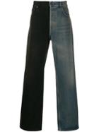 Balenciaga Two-toned Flared Jeans - Blue
