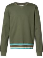 Striped Hem Sweatshirt - Men - Cotton/polyamide - M, Green, Cotton/polyamide, Valentino
