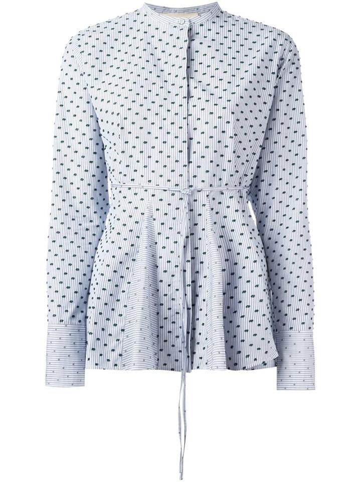 Ports 1961 Band Collar Striped Blouse
