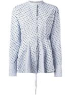 Ports 1961 Band Collar Striped Blouse