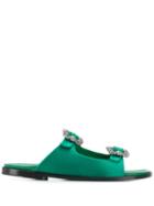 Manolo Blahnik Starlushangi Slip-on Sandals - Green