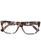 Valentino Eyewear Tortoiseshell Rectangular Glasses - Brown