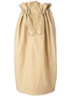 Stella Mccartney Drawstring Waist Skirt, Women's, Size: 40, Nude/neutrals, Cotton/linen/flax/polyamide