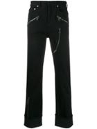 Neil Barrett Zip Detail Mid-rise Straight Leg Jeans - Black
