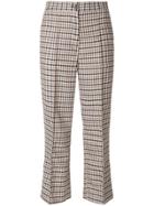 Erika Cavallini Plaid Cropped Trousers - Nude & Neutrals
