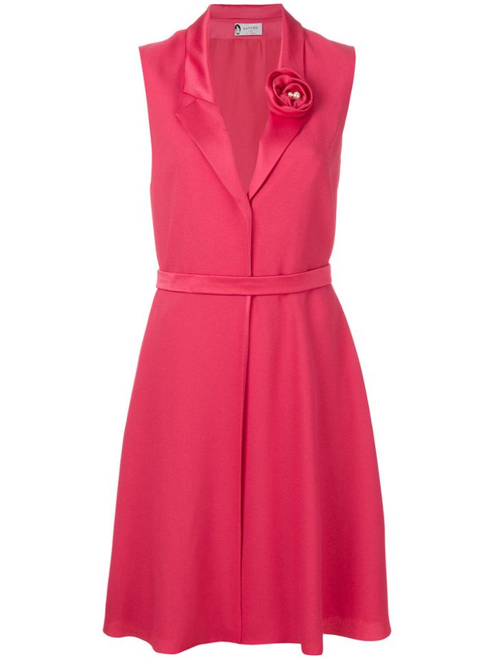 Lanvin Rosette Detail Dress - Pink & Purple
