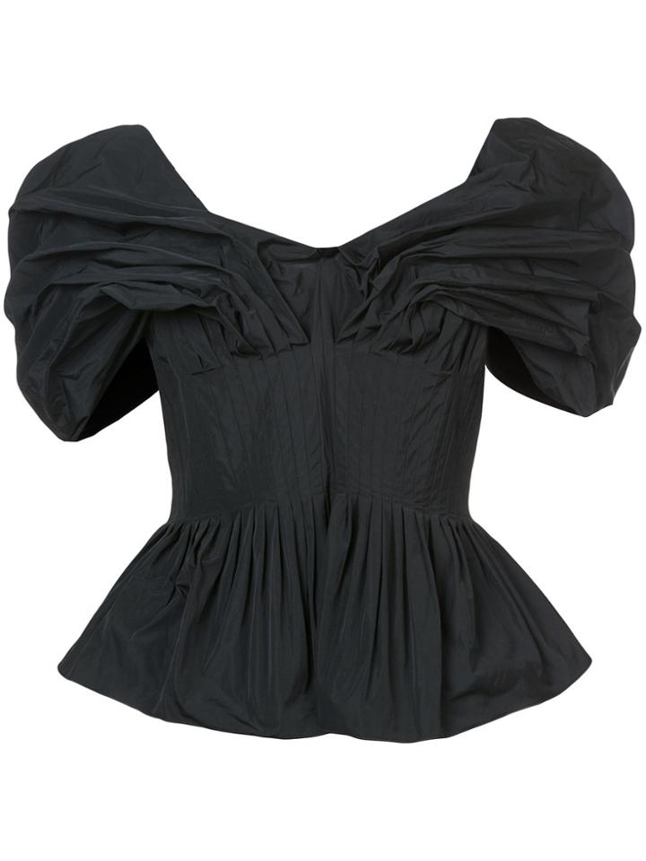 Brock Collection Ruched Shoulder Blouse - Black