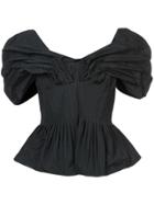 Brock Collection Ruched Shoulder Blouse - Black