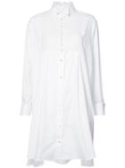 Sacai - Mandarin Ruffle Tuxedo Tunic - Women - Cotton/polyester - 3, White, Cotton/polyester