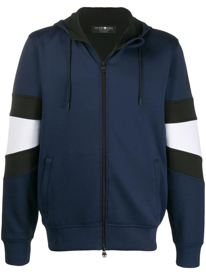 Hydrogen Color-block Zip-up Hoodie - Blue