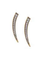 Gisele For Eshvi Diamond Fang Earrings, Women's, Metallic