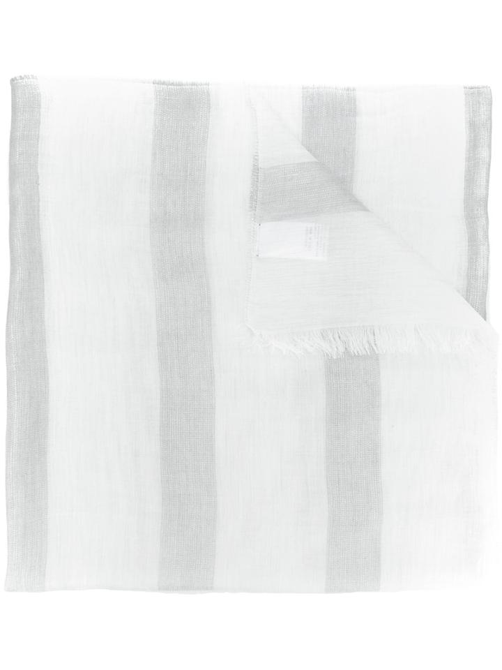 Eleventy - Striped Scarf - Women - Polyester/modal/viscose - One Size, Grey, Polyester/modal/viscose