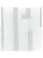Eleventy - Striped Scarf - Women - Polyester/modal/viscose - One Size, Grey, Polyester/modal/viscose