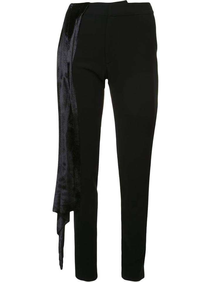 Baja East Strap Detail Straight Trousers, Women's, Size: 00, Black, Polyethylene/triacetate