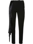 Baja East Strap Detail Straight Trousers, Women's, Size: 00, Black, Polyethylene/triacetate