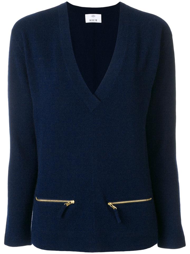Allude Zip Detail Jumper - Blue