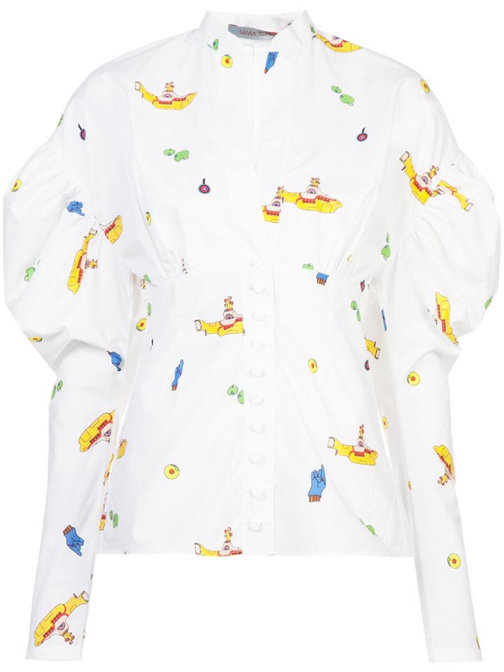 Silvia Tcherassi Submarine Print Blouse - White