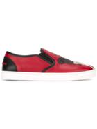 Dolce & Gabbana Designers Patch Slip-on Sneakers - Red