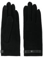 Lauren Ralph Lauren Leather Trim Gloves - Black