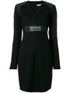 Versace Jeans Long-sleeved Logo Dress - Black