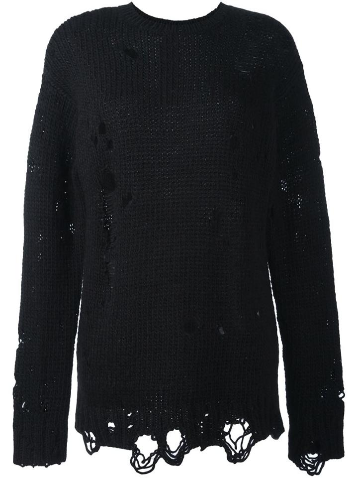 R13 Frayed Pullover, Women's, Size: Xs, Black, Alpaca/merino/polyacrylic