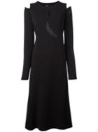 Y-3 Cut-out Shoulders Midi Dress, Women's, Size: Xs, Black, Cotton/polyamide/spandex/elastane