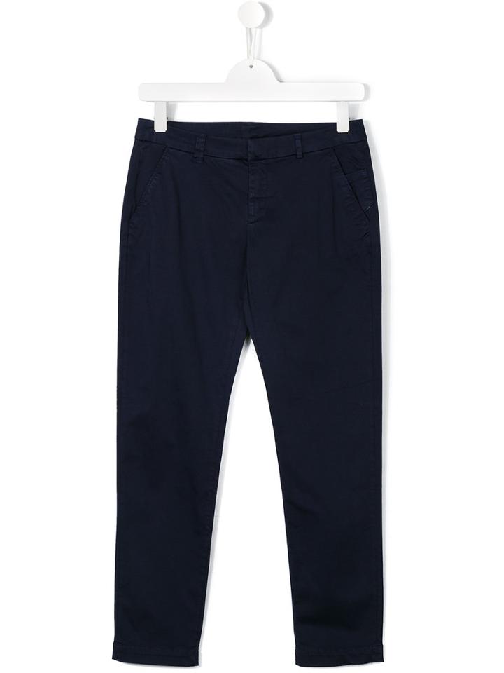 Dondup Kids - Classic Chinos - Kids - Cotton/spandex/elastane - 14 Yrs, Boy's, Blue