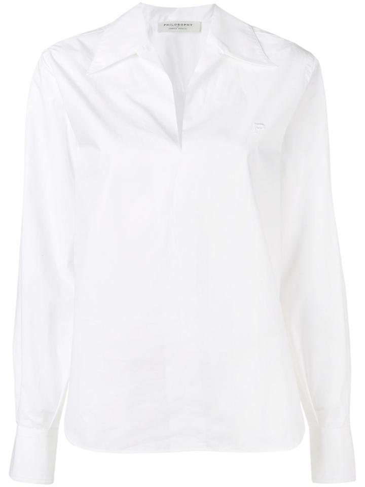 Philosophy Di Lorenzo Serafini Cropped Sleeve Shirt - White