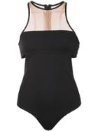 T By Alexander Wang Mesh Panelled Swimsuit - Black