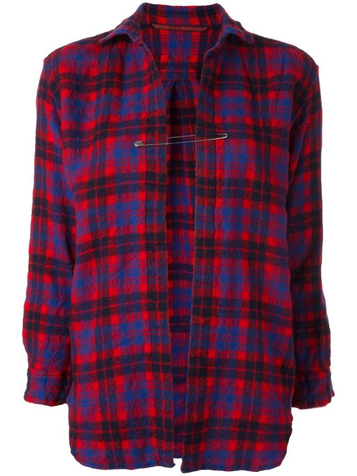 Daniela Gregis Safety Pin Detail Shirt, Women's, Size: 2, Red, Wool