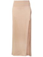 Jacquemus Side Slit Midi Skirt - Nude & Neutrals