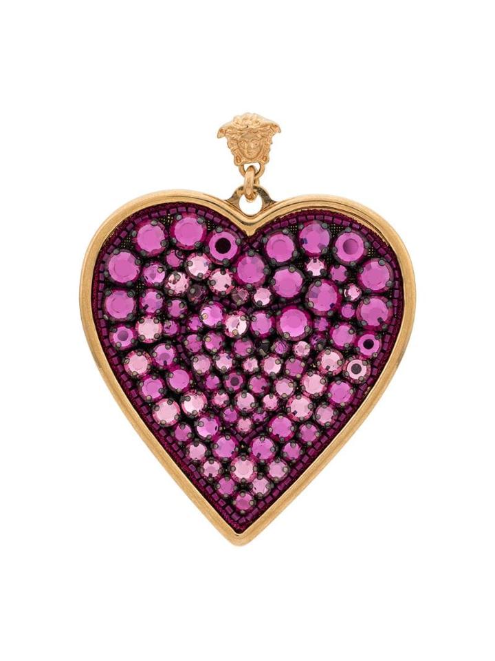 Versace Heart Drop Earrings - Pink