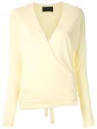 Andrea Bogosian Long Sleeves Wrap Blouse - Yellow