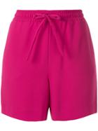 P.a.r.o.s.h. Bow-detailed Drawstring Shorts - Pink & Purple