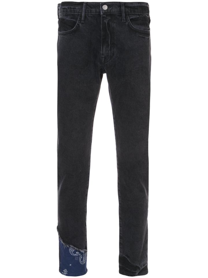 424 Paisley Print Detail Jeans - Black