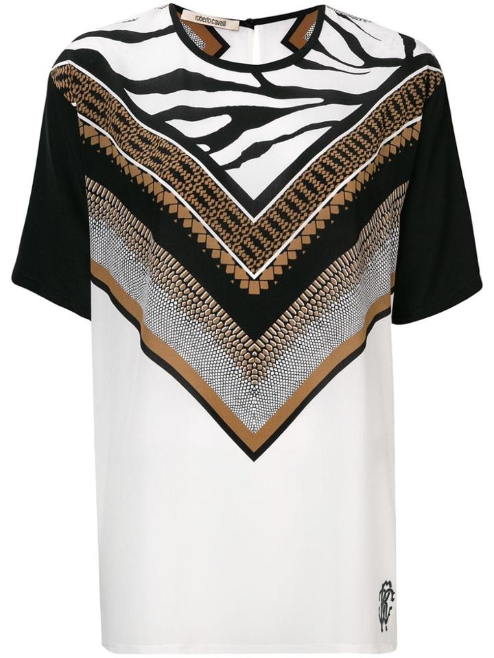Roberto Cavalli Animal Print Top - White