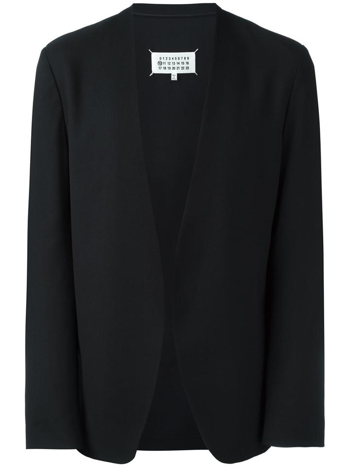 Maison Margiela Collarless Blazer Jacket, Men's, Size: 48, Black, Virgin Wool