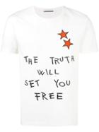 Andrea Pompilio 'the Truth Will Set You Free' T-shirt, Men's, Size: 48, White, Cotton