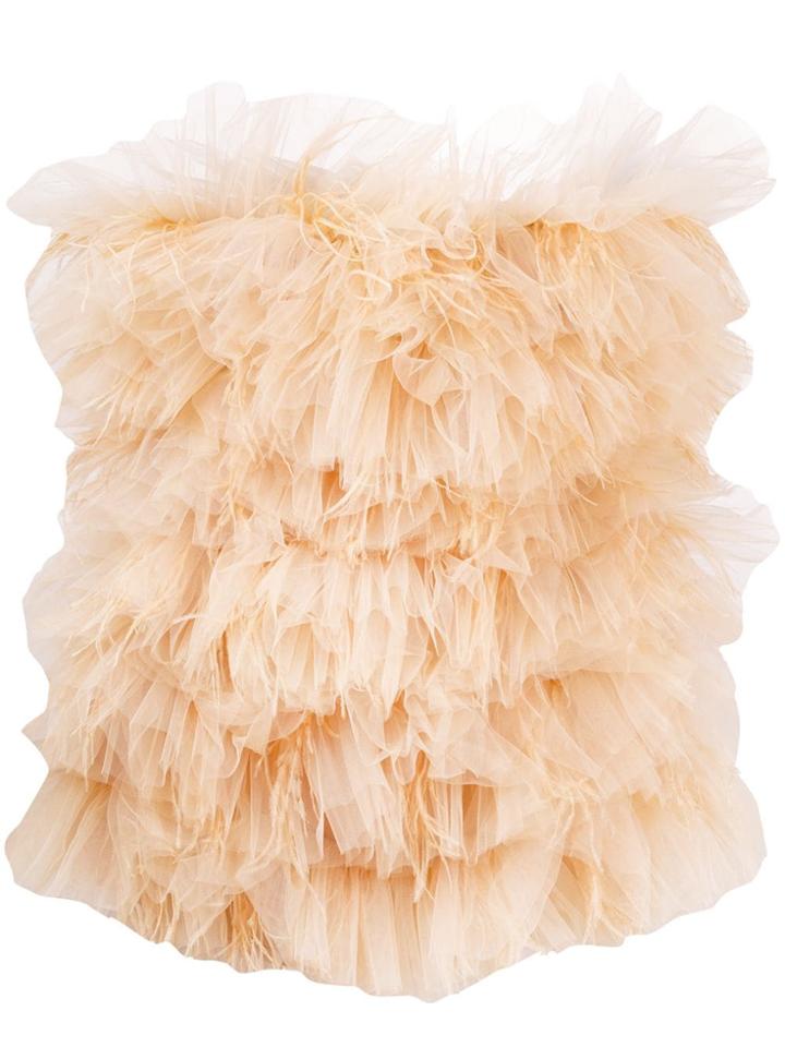 Loulou Ruffled Tulle Mini Dress - Neutrals