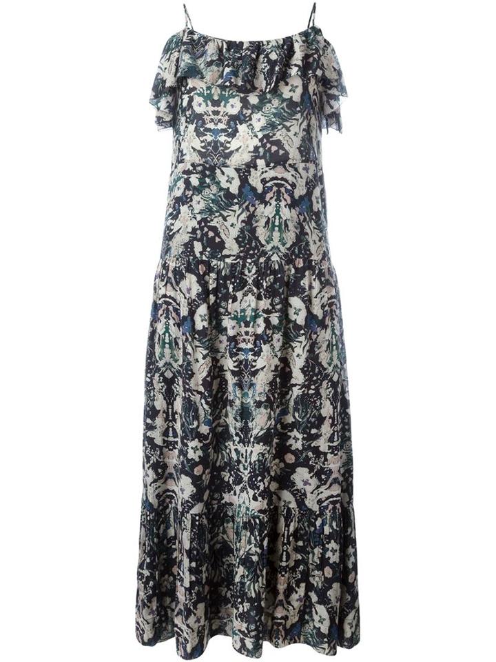 Iro Floral Print Ruffled Off Shoulder Dress