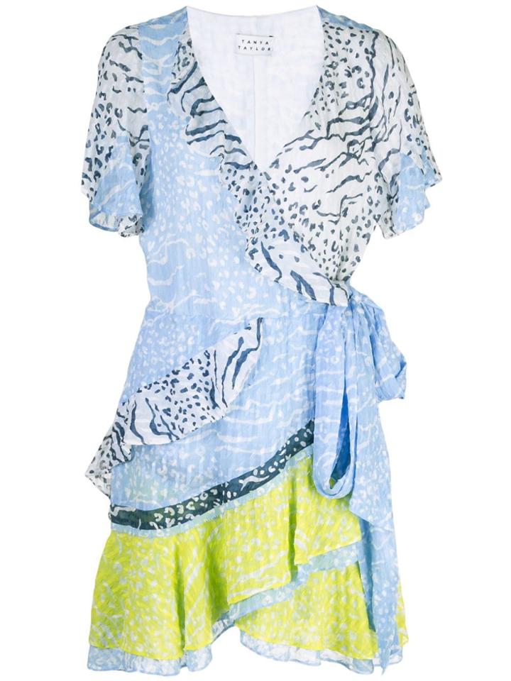 Tanya Taylor Wrap Silhouette Dress - Blue
