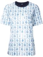 Jil Sander Navy Floral Print T-shirt, Women's, Size: 40, Blue, Cotton