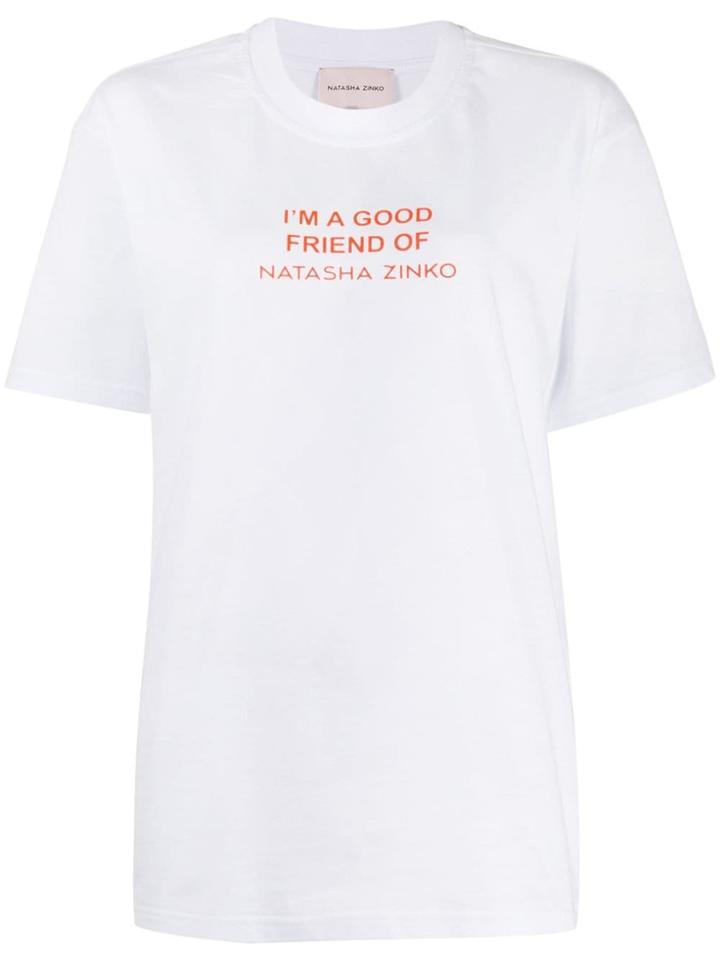 Natasha Zinko Script Pint T-shirt - White