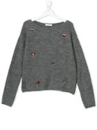 Liu Jo Kids Embellished Long Sleeved Sweater - Grey